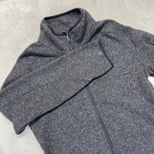 STOIC Jacket Men's Medium Charcoal Gray Fleece Full Zip High Neck Outdoor Pocket
